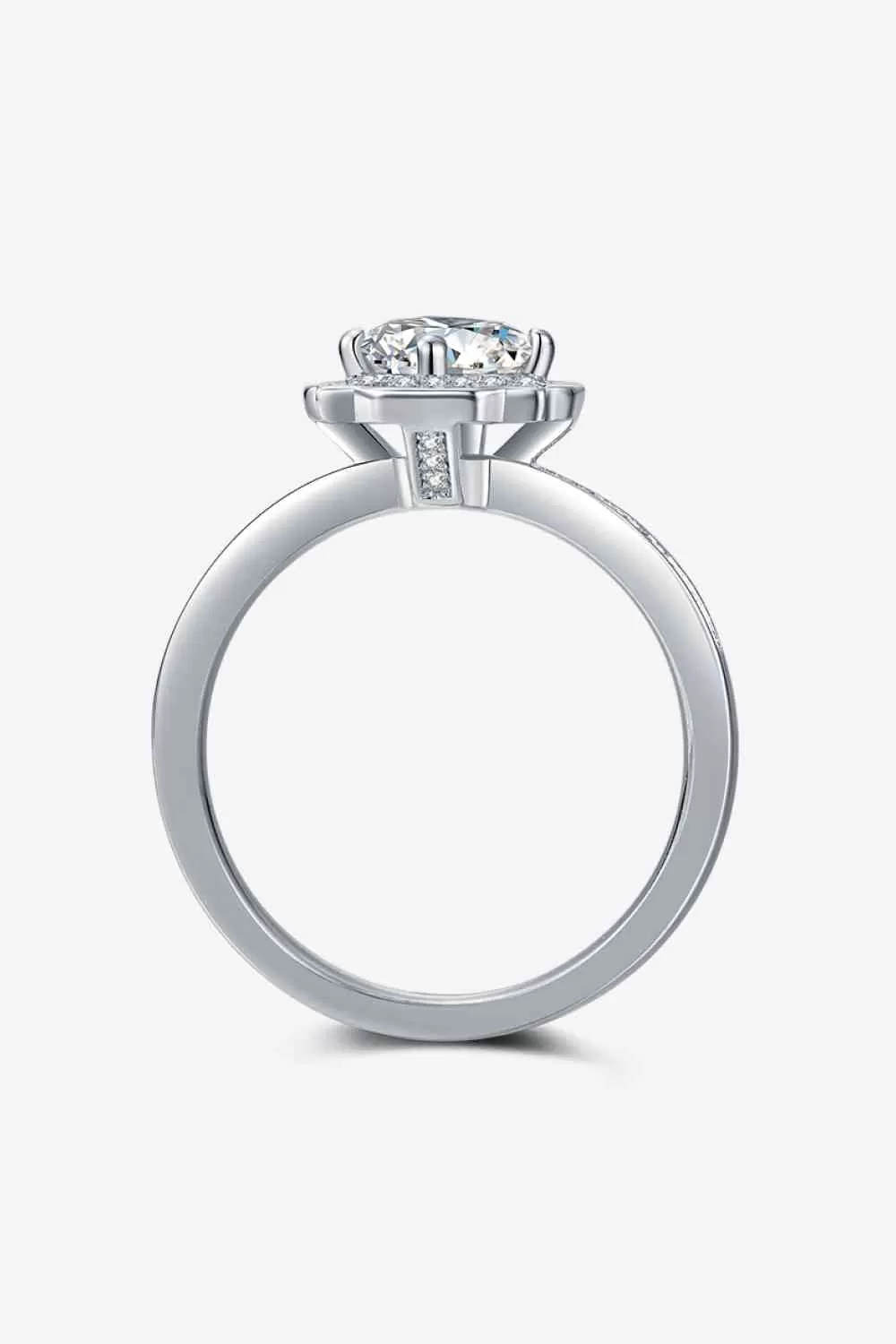 1 Carat Moissanite 925 Sterling Silver Halo Ring