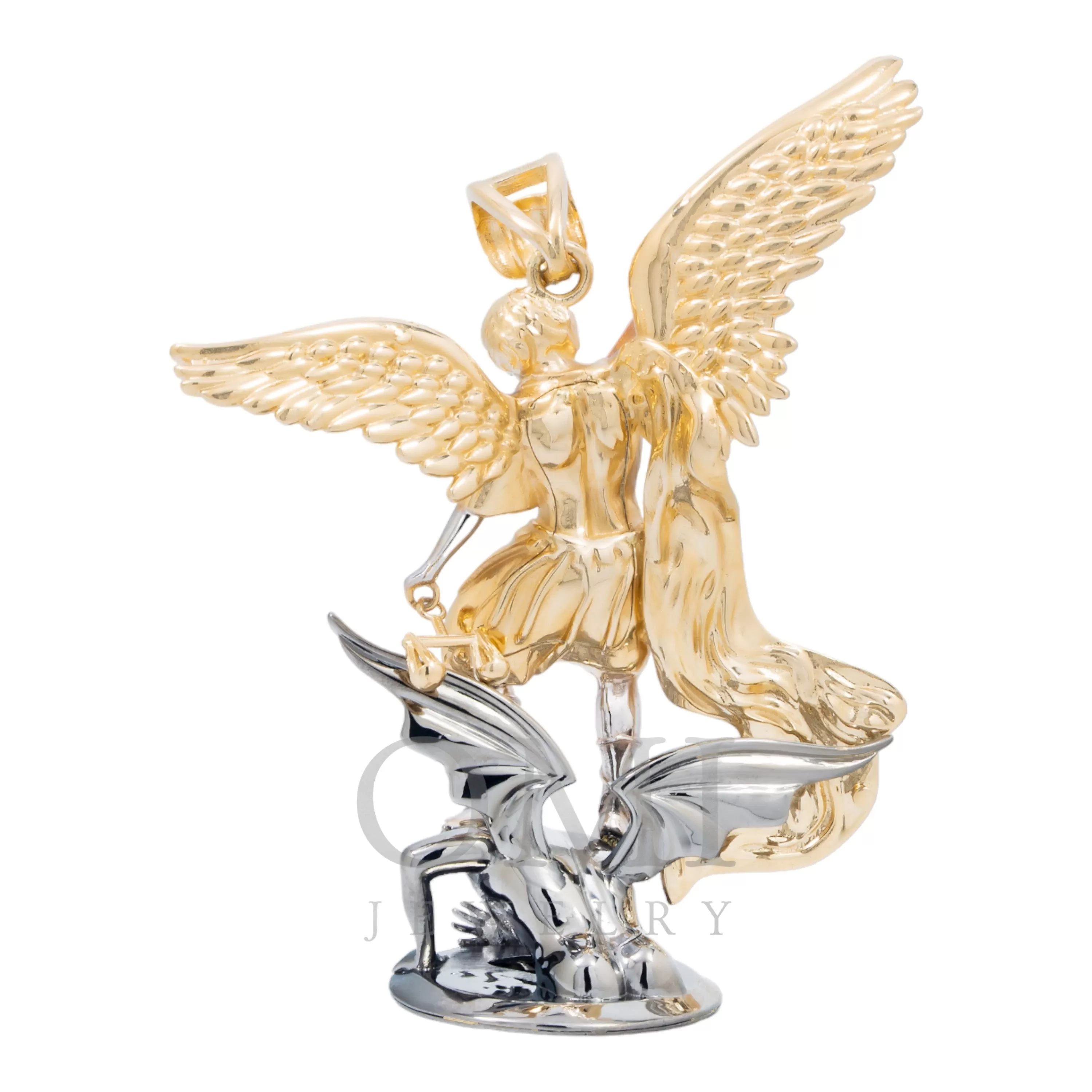 10K GOLD TRICOLOR ST. MICHAEL ARCHANGEL PENDANT