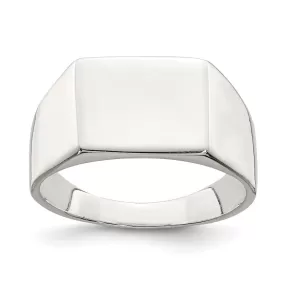 11x9mm Solid Back Signet Ring in Sterling Silver