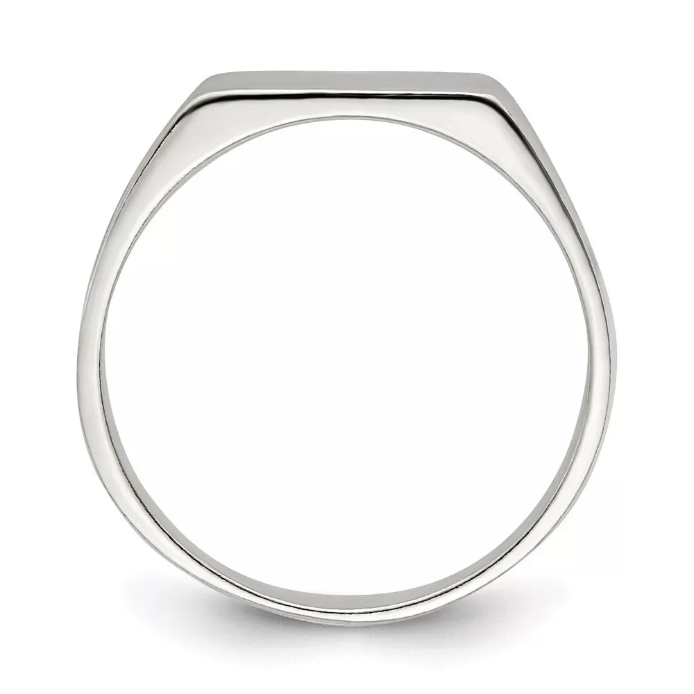 11x9mm Solid Back Signet Ring in Sterling Silver