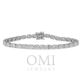 14K GOLD OVAL LAB DIAMOND TENNIS BRACELET 9.47 CT