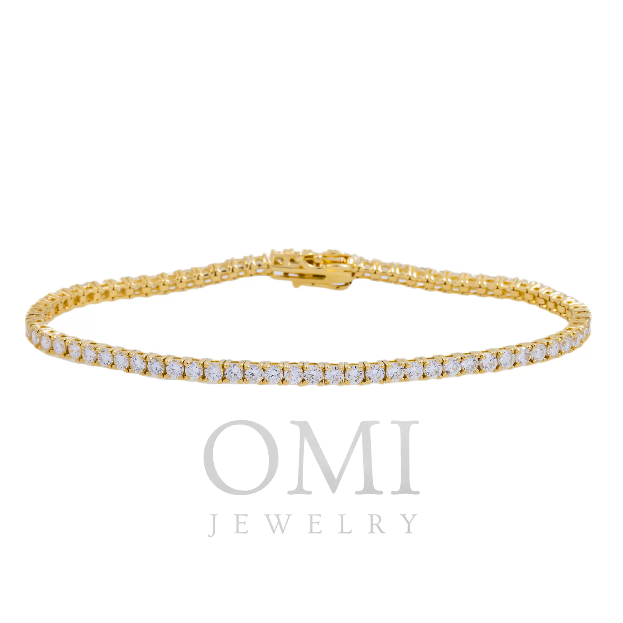 14K GOLD ROUND DIAMONDS TENNIS BRACELET 4.57 CT