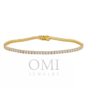 14K GOLD ROUND DIAMONDS TENNIS BRACELET 4.57 CT