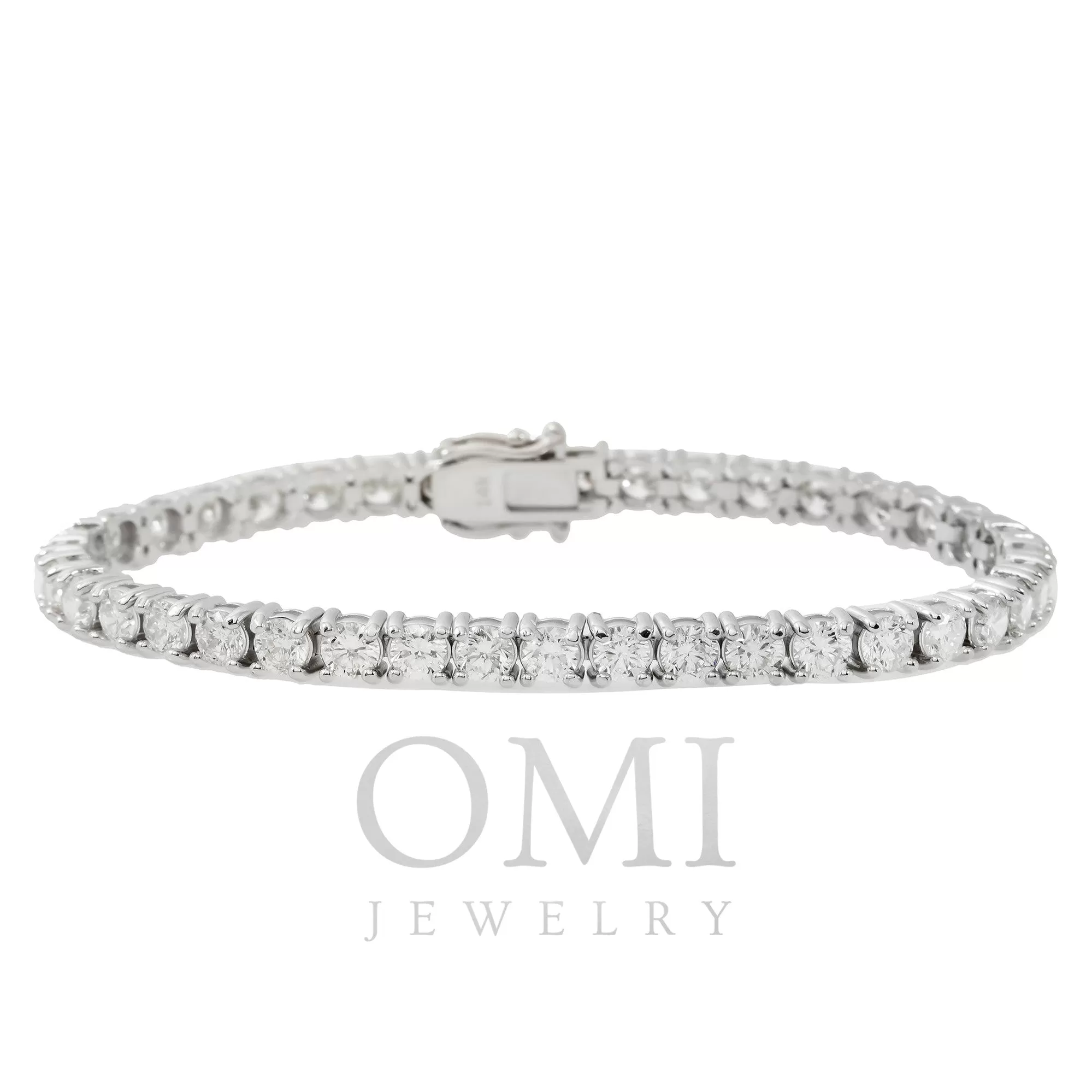 14K GOLD ROUND DIAMONDS TENNIS BRACELET 9.66 CT