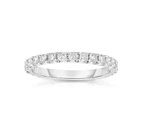 14k White Gold French Cut Eternity Band SZ 4