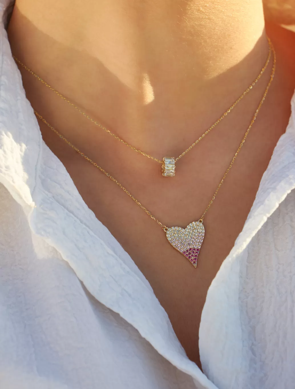 18K Gold Chic Love Ombre Necklace