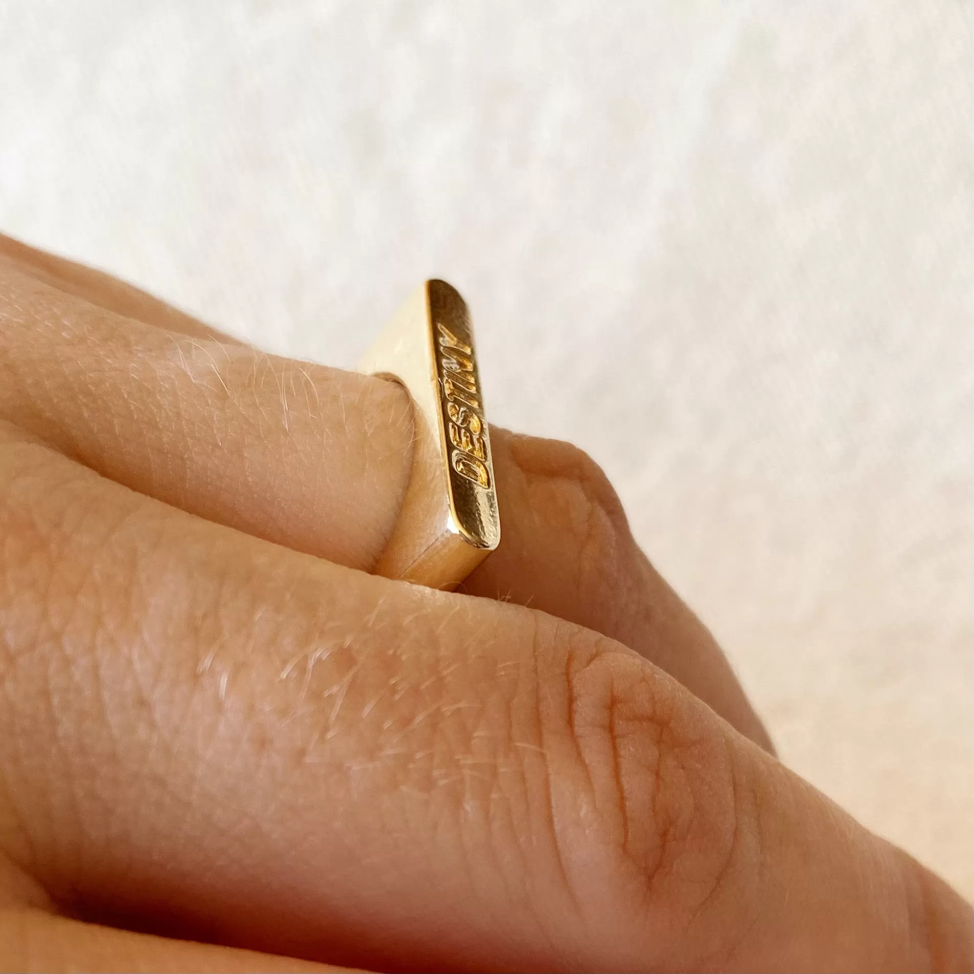 18k Gold Filled Destiny Engraved Stackable Ring