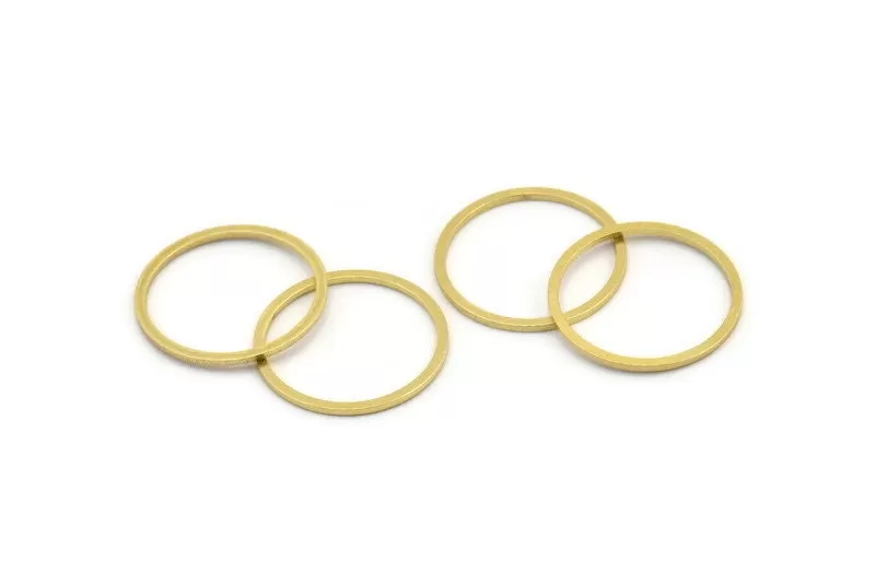 18mm Circle Connectors, 50 Raw Brass Circle Connectors (18x0.80mm) A3347