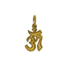 22K Yellow Gold Om Pendant W/ Jagged Edges