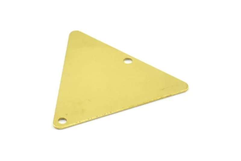 22mm Triangle Charm, 100 Raw Brass Triangle Charms with 2 Holes (22x25x0.40mm) Brs 3028-2 A0085