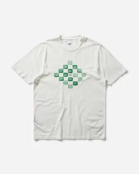 24/1 Jersey Printed Logo Grid T-Shirt Gauze White