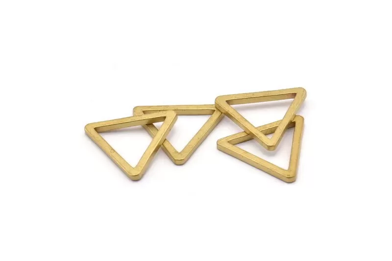 24mm Triangle Charm - 12 Raw Brass Triangles (24x2mm) D0015