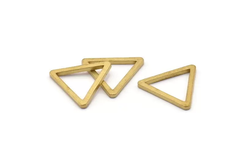 24mm Triangle Charm - 12 Raw Brass Triangles (24x2mm) D0015