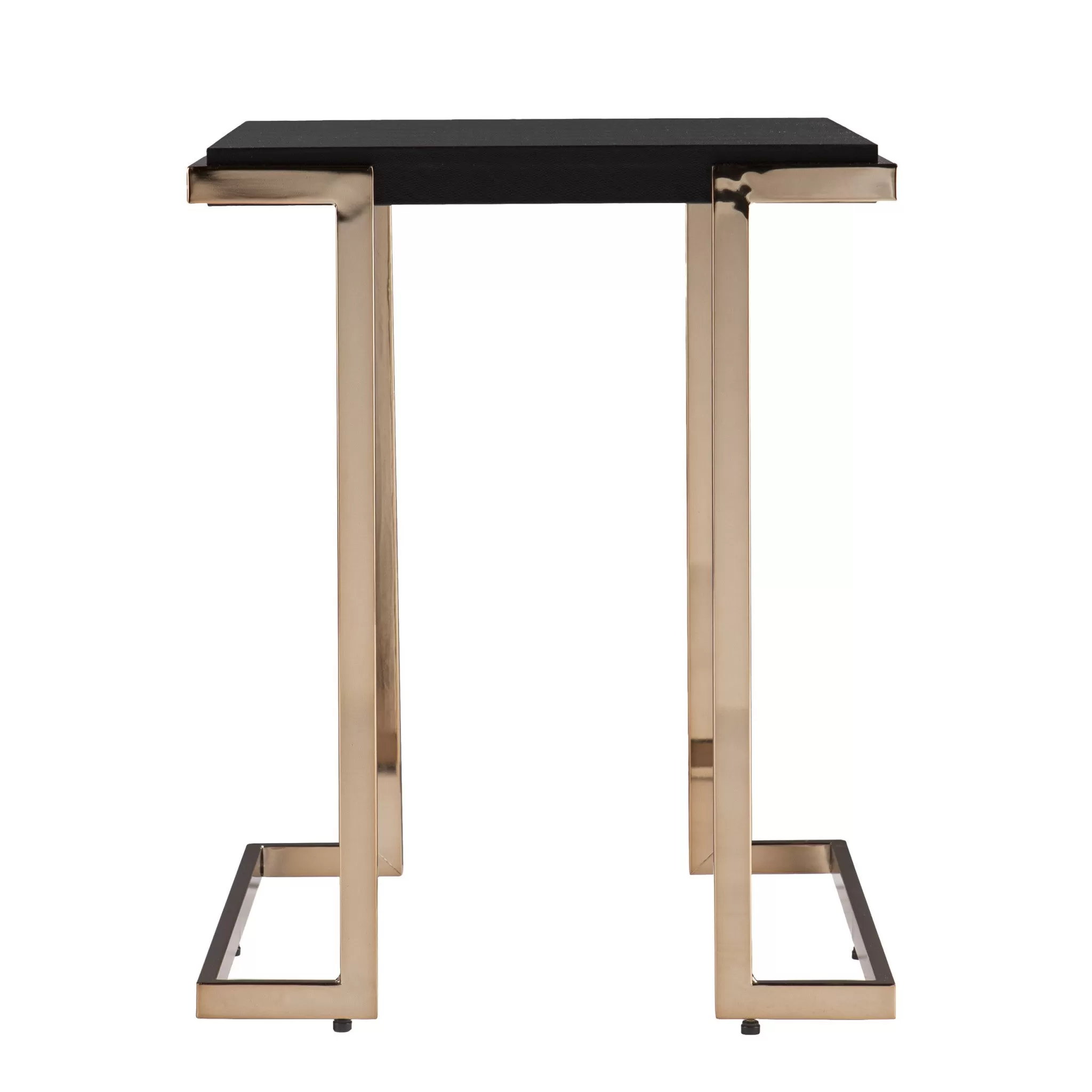 24" Black Geometric Metal Square End Table By Homeroots