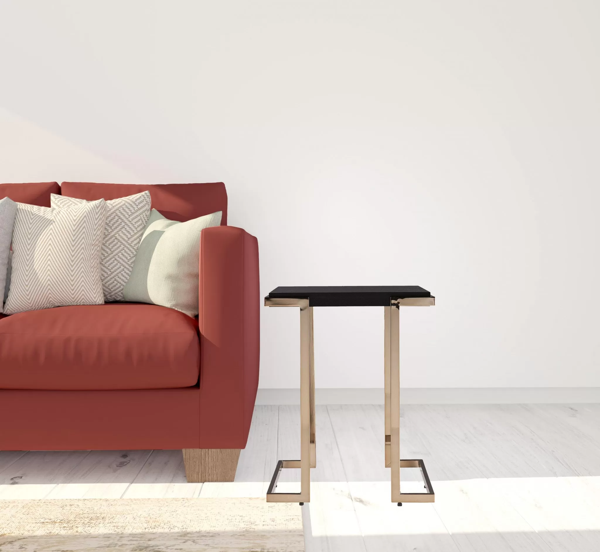 24" Black Geometric Metal Square End Table By Homeroots