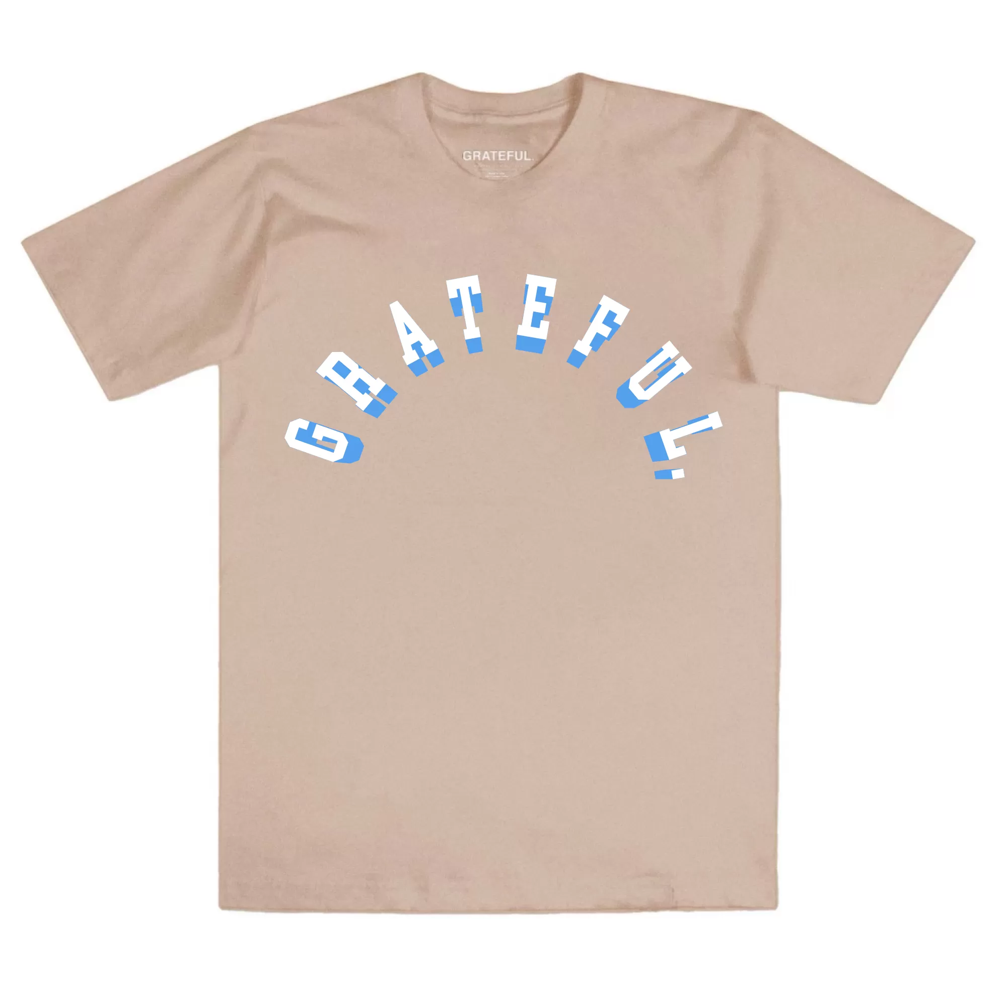 3D Arch Tee- Sand/Blue