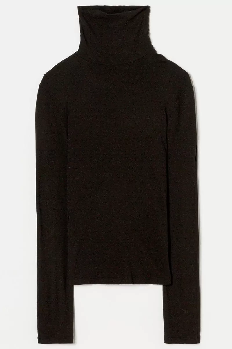 60s Long Sleeve Turtleneck - Black