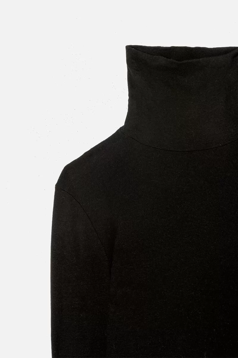 60s Long Sleeve Turtleneck - Black