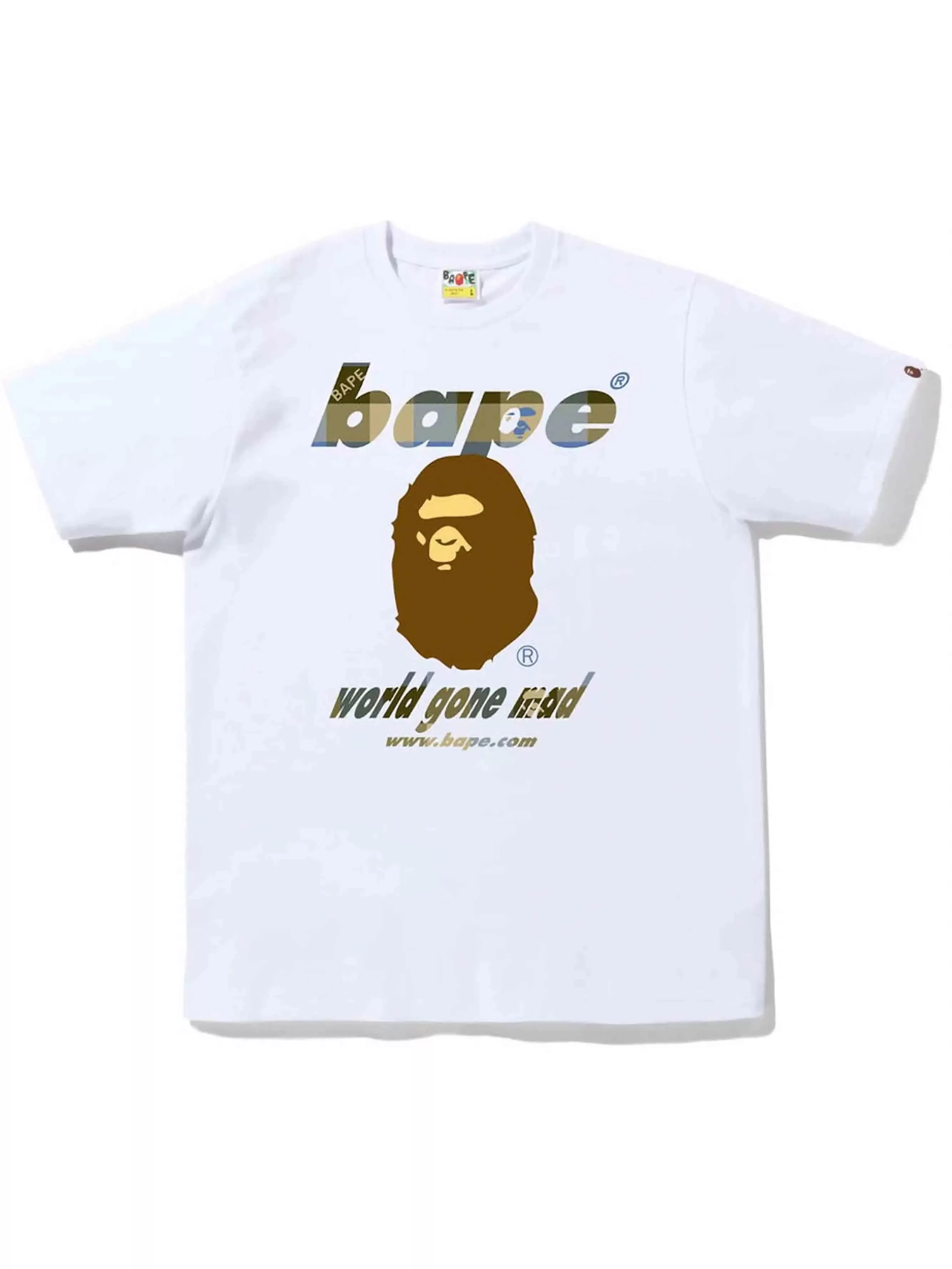 A Bathing Ape Block Check WGM Ape Head Tee