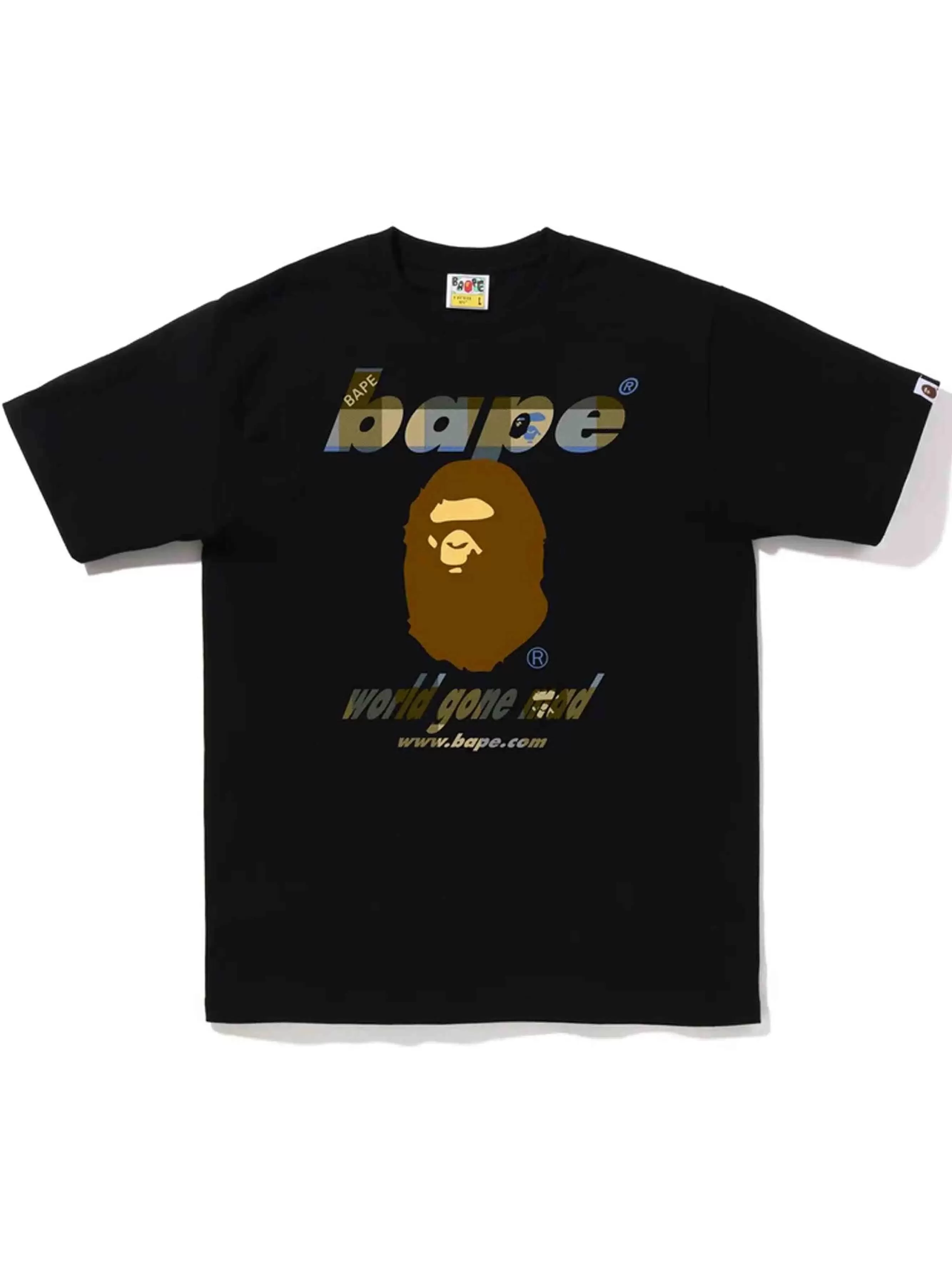 A Bathing Ape Block Check WGM Ape Head Tee