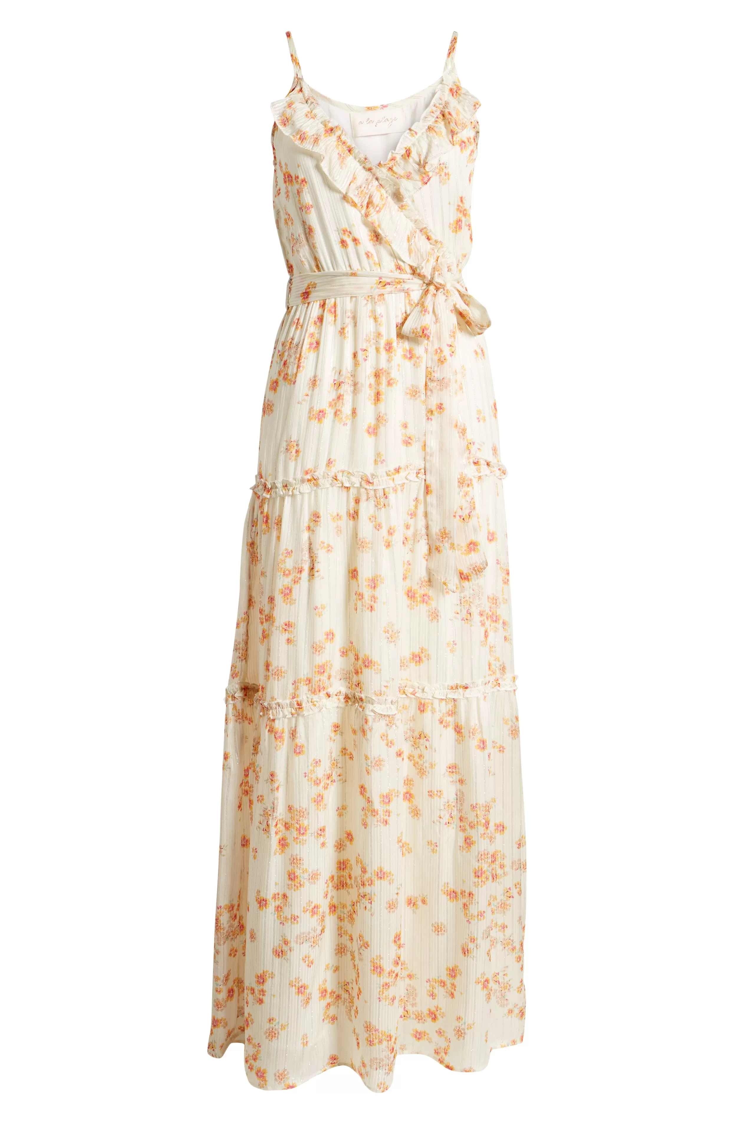 A La Plage Floral Strappy Tiered Maxi Dress