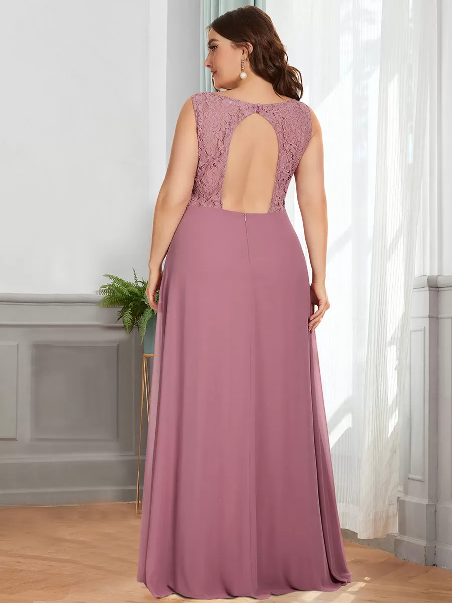 A-Line Sleeveless Backless Deep V Neck Wholesale Bridesmaid Dresses