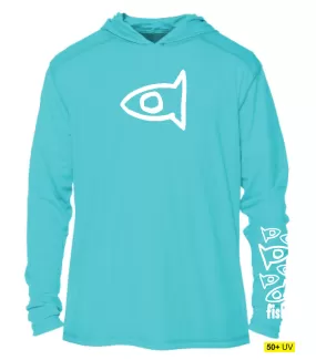 Adult UPF50 Hood - Water Blue