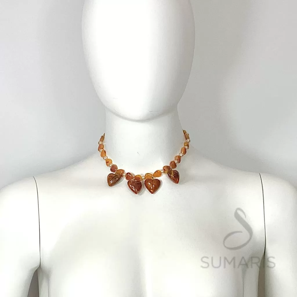 AMBER HEARTS  LIMITED EDITION NECKLACE