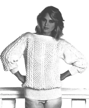 Aran Boatneck Pullover Pattern