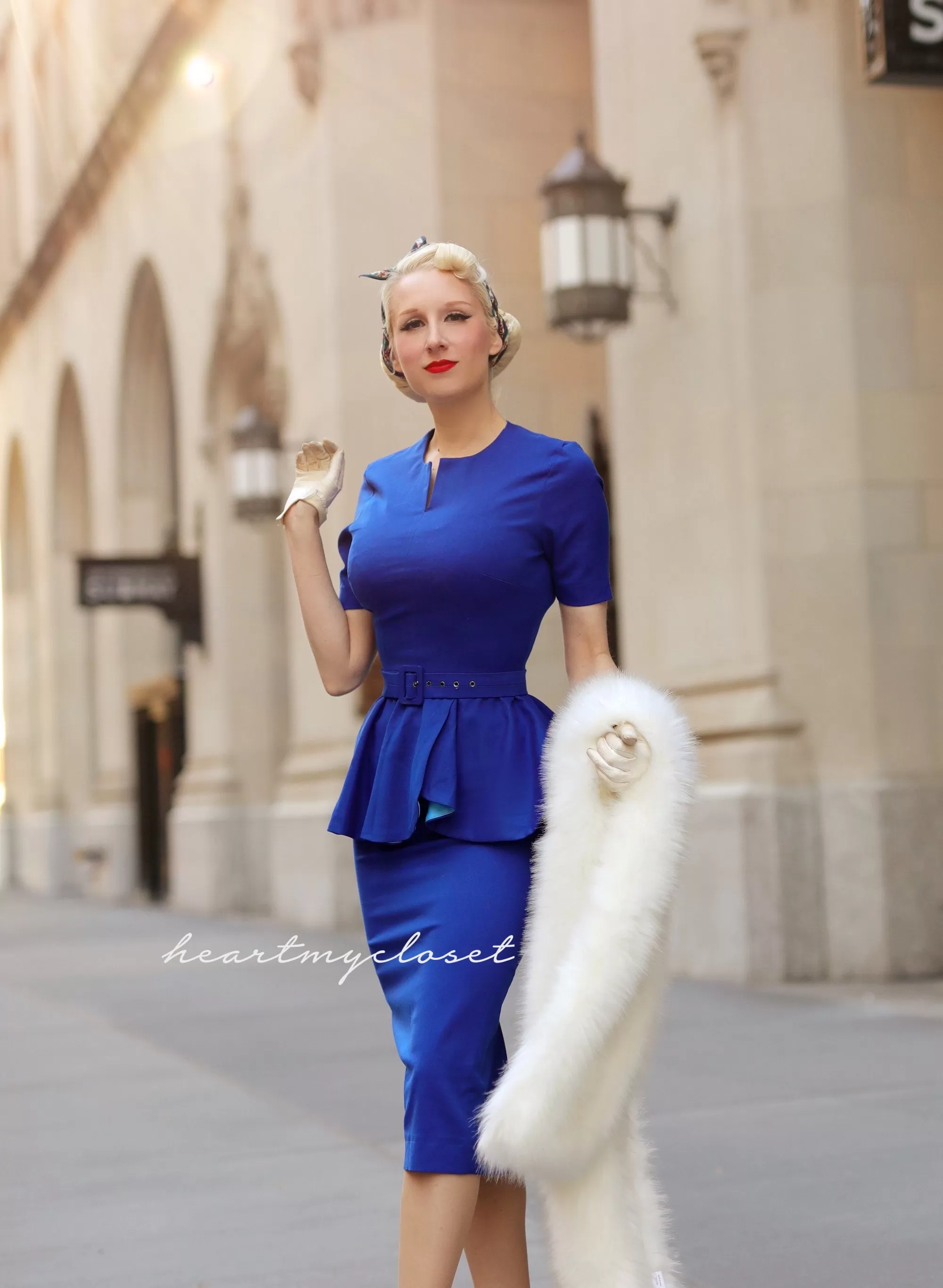 Audrey - vintage pencil dress with peplum 30s 40s