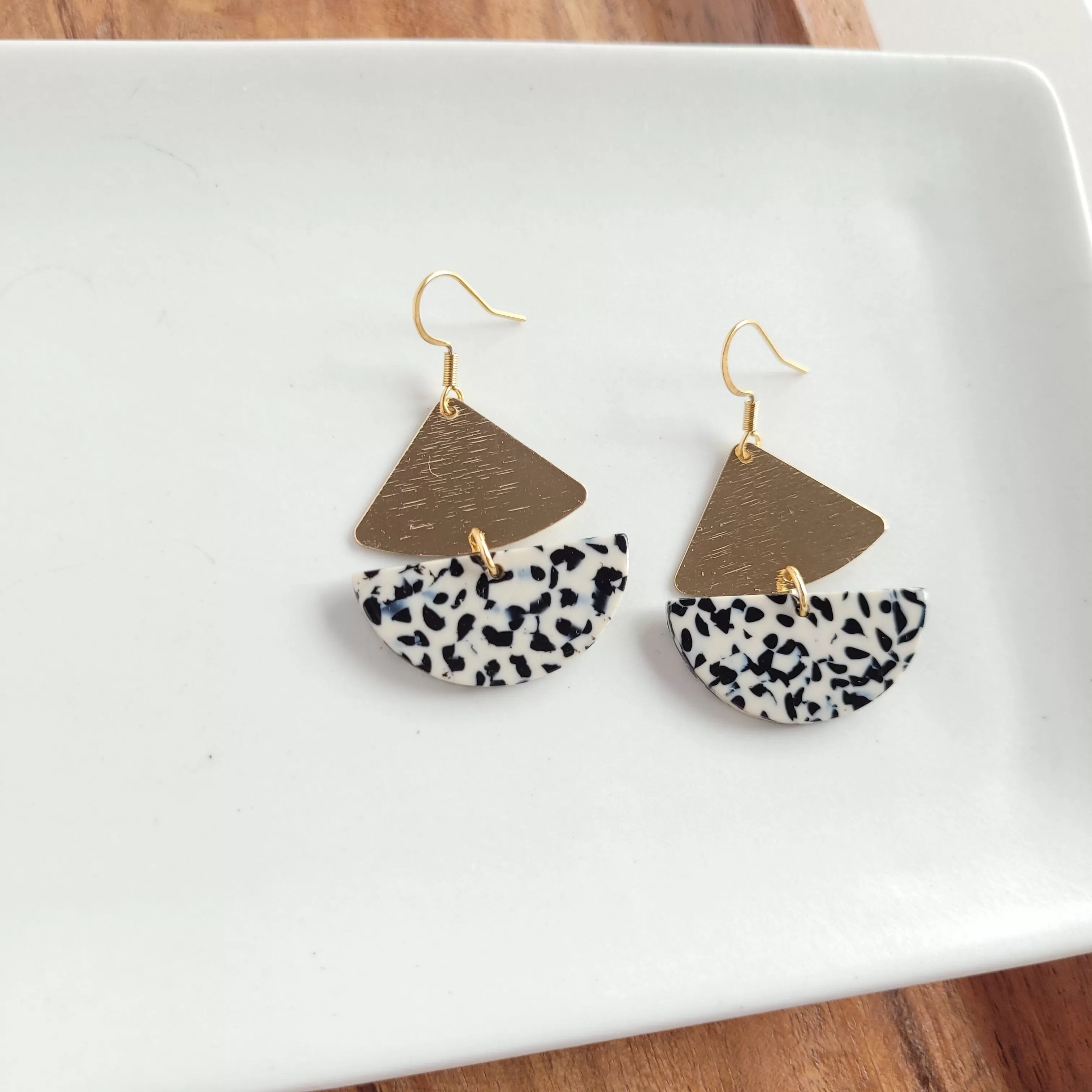 Ava Earrings - Black Dot / Dainty Statement Earring