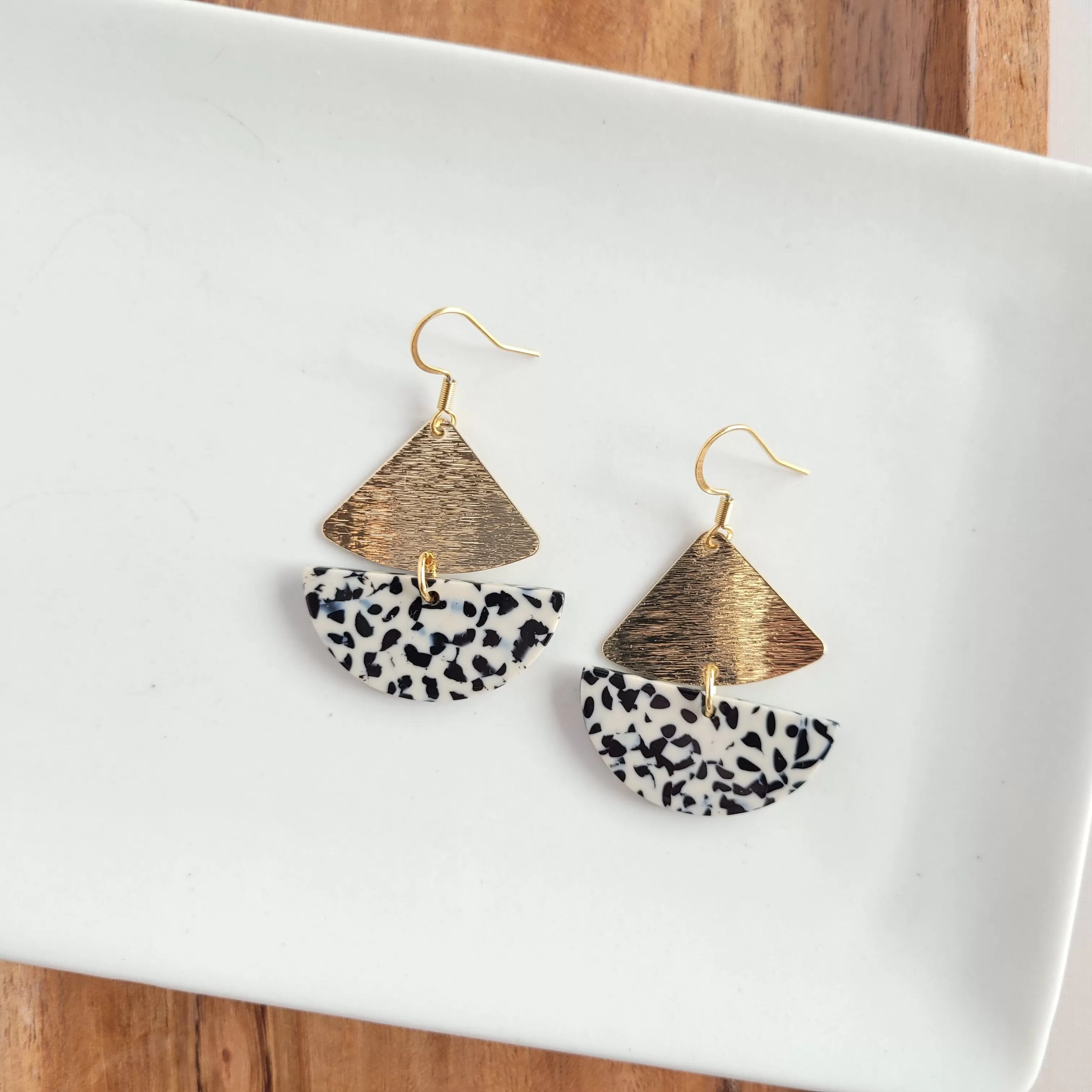 Ava Earrings - Black Dot / Dainty Statement Earring