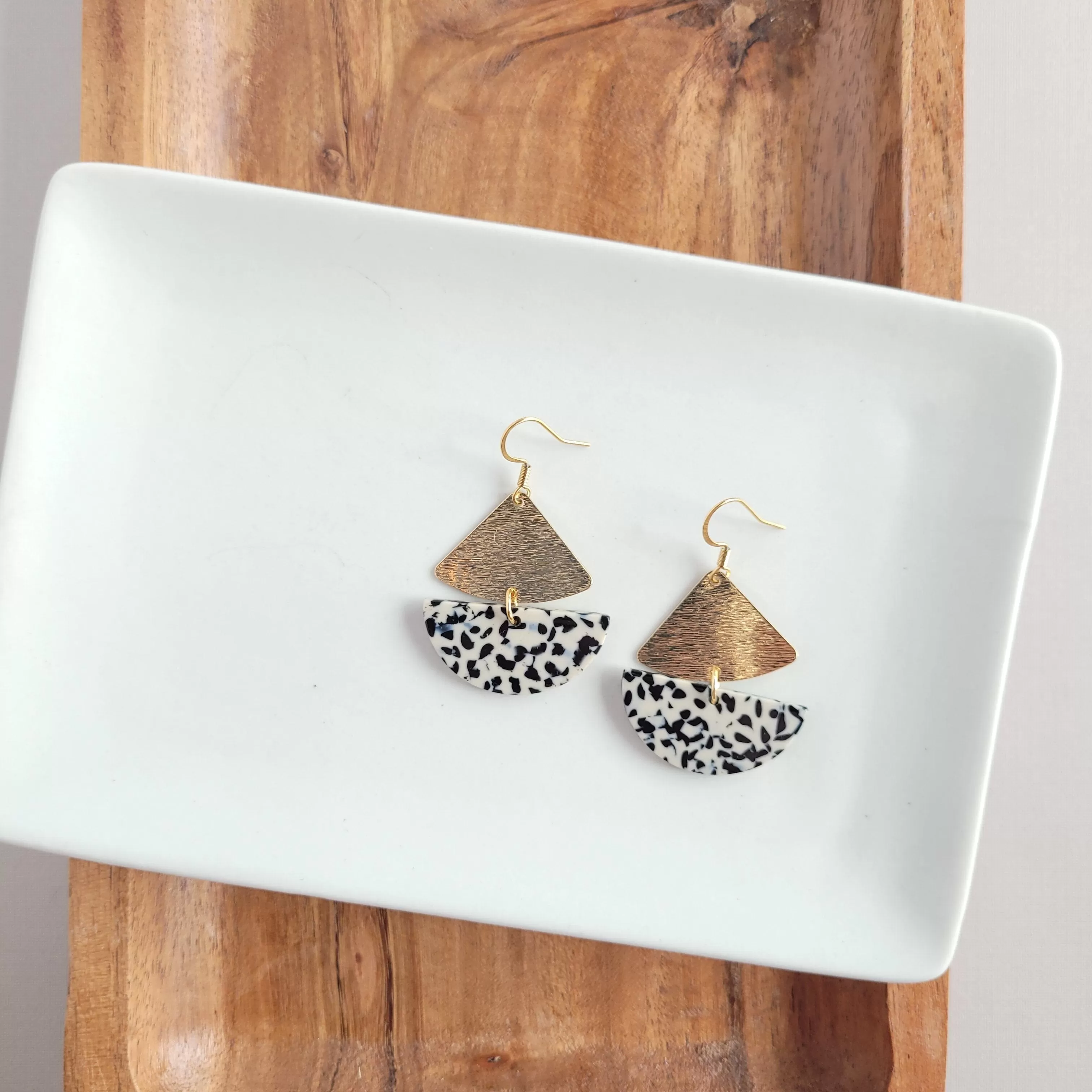 Ava Earrings - Black Dot / Dainty Statement Earring