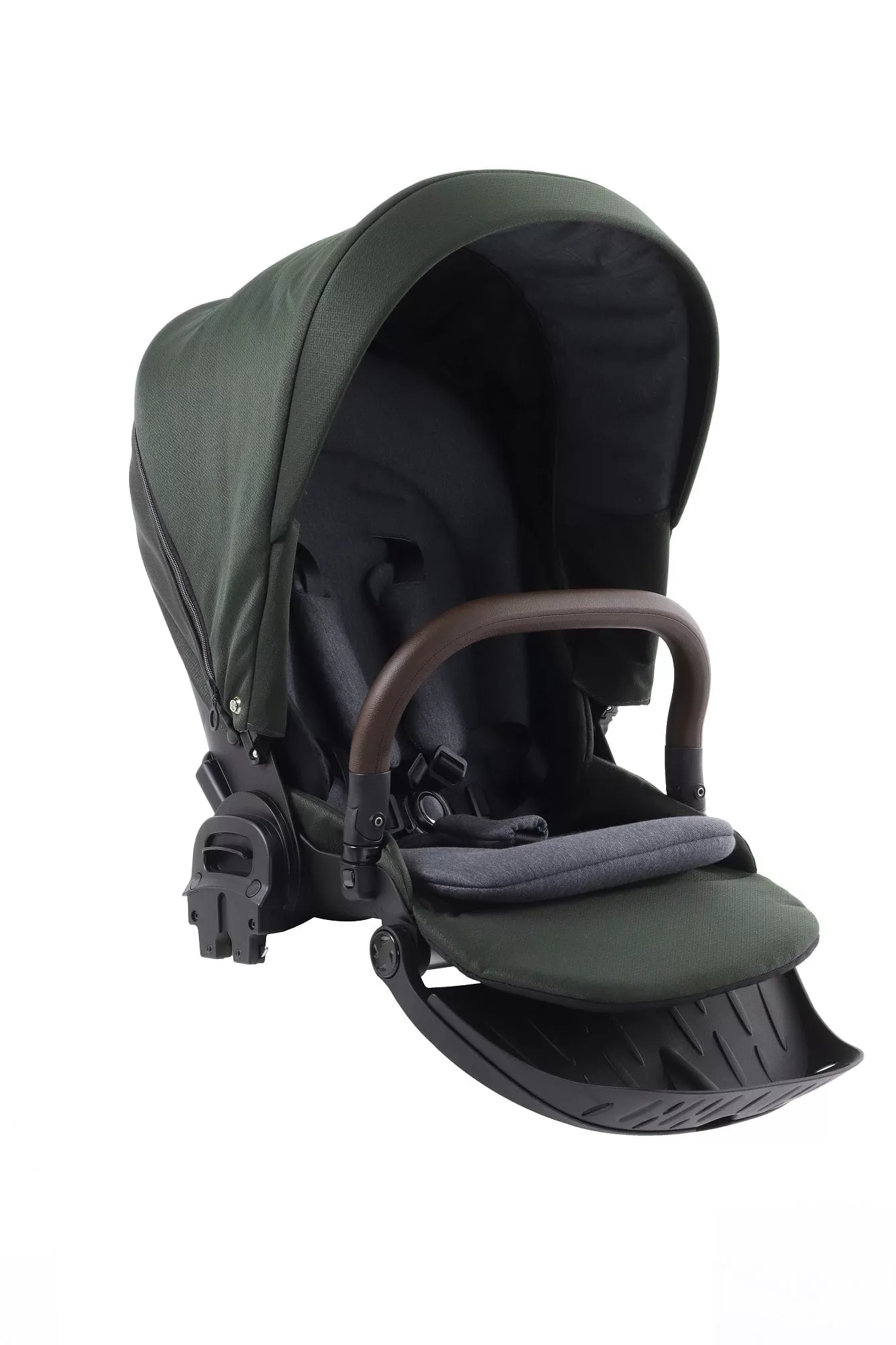 BabyStyle Prestige Vogue Pushchair - Spruce / Black Frame / Brown Leather