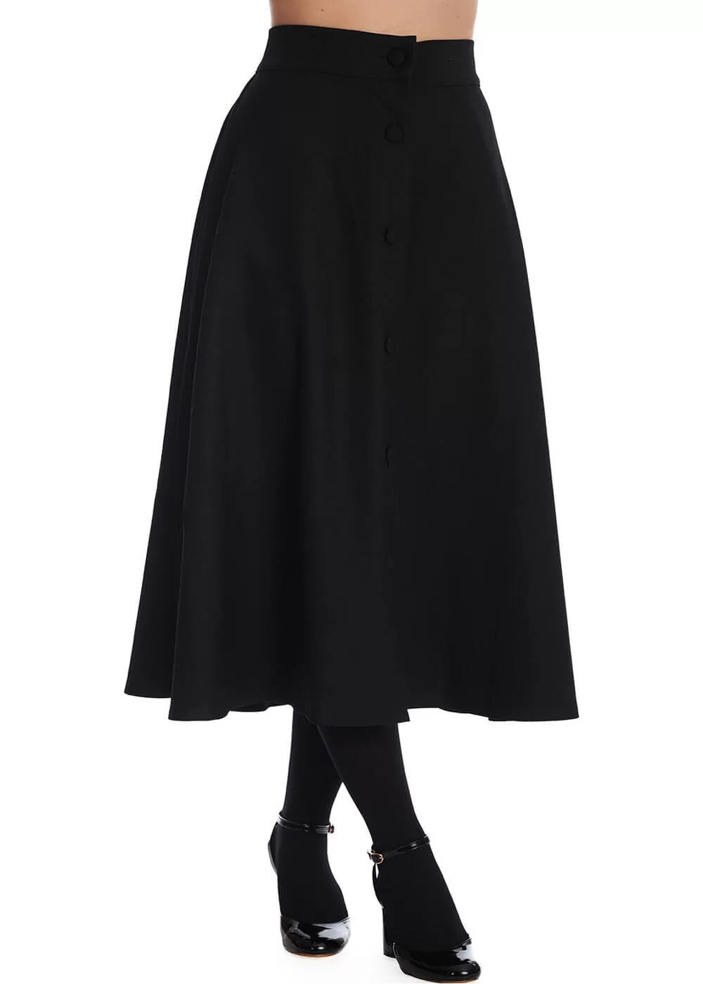 Banned Book Worm 50's Flared Skirt Black