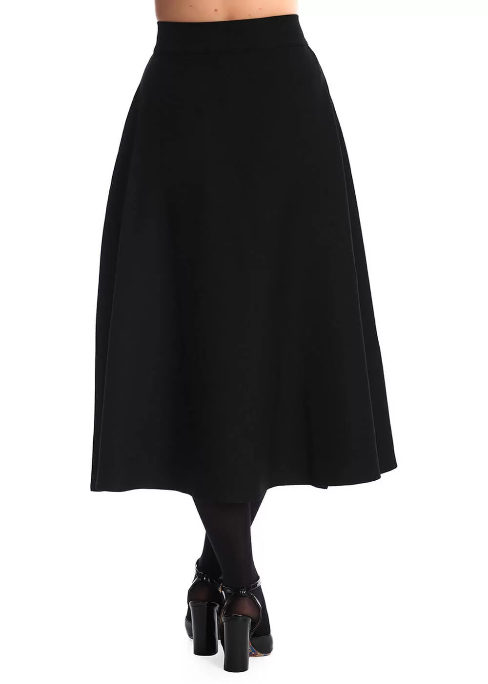 Banned Book Worm 50's Flared Skirt Black