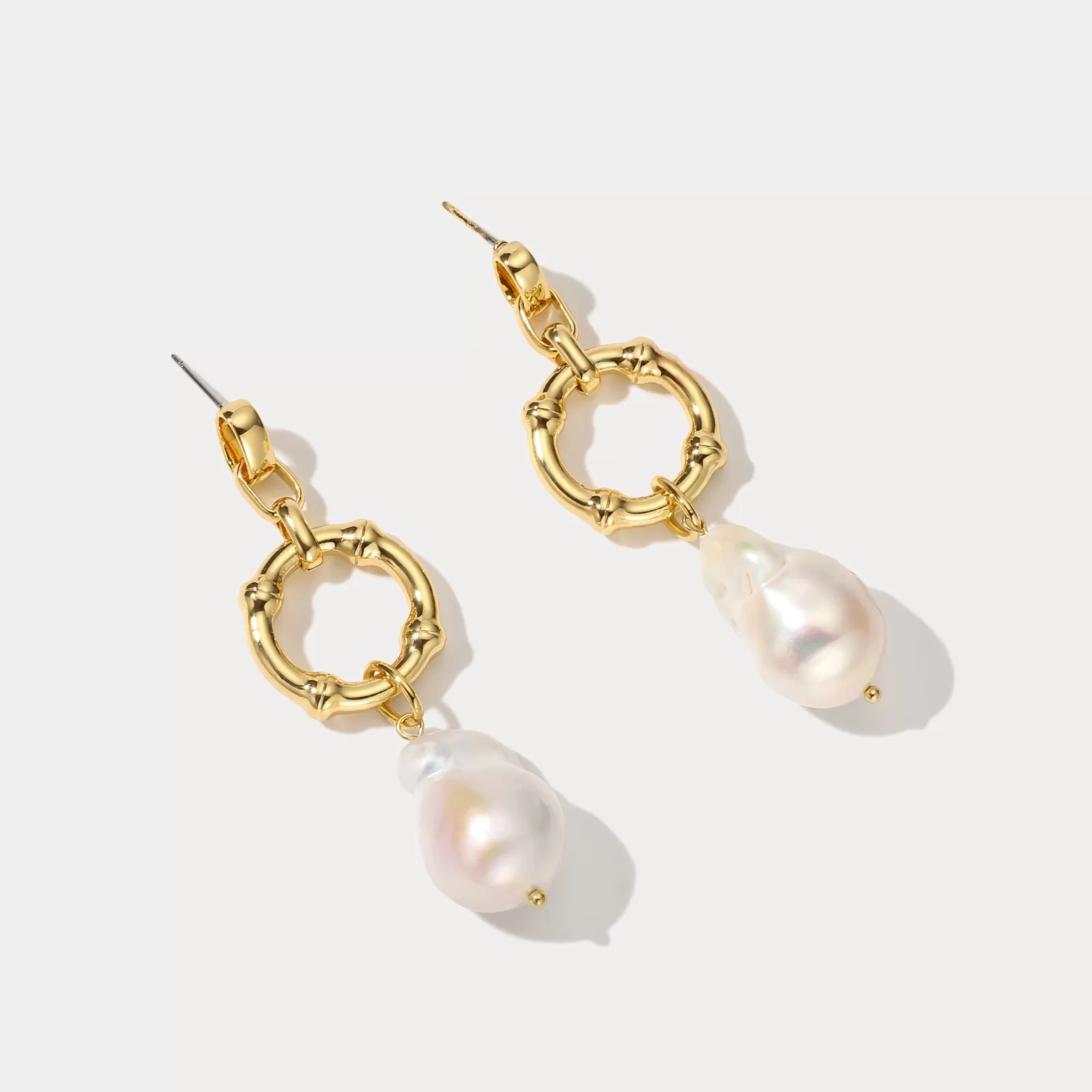 Baroque Pearl Hollow Earrings