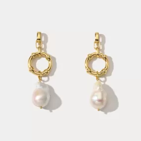 Baroque Pearl Hollow Earrings