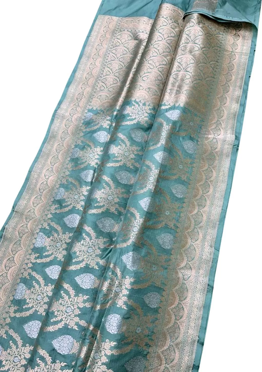 Blue Banarasi Handloom Pure Katan Silk Sona Roopa Saree