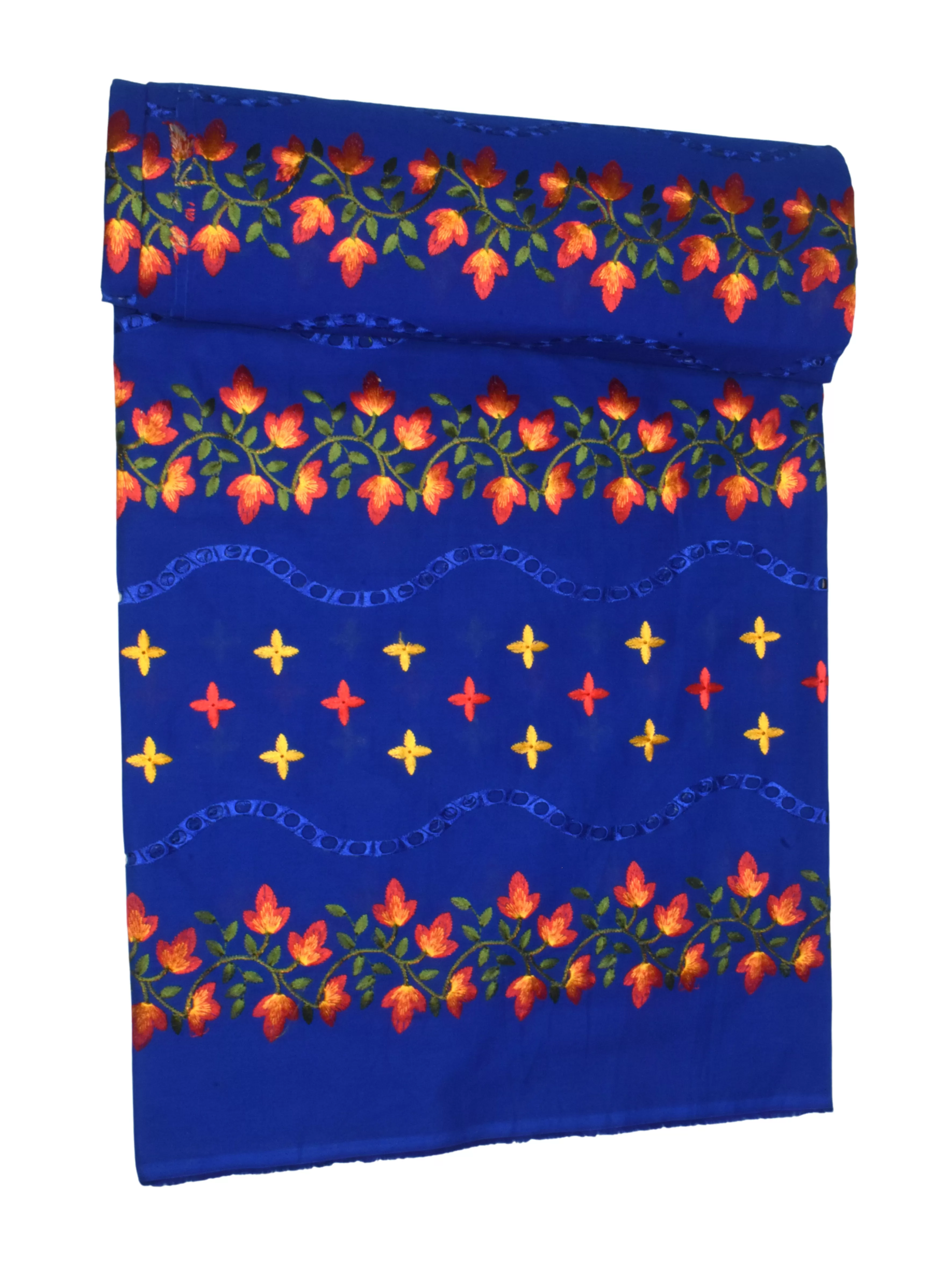 Blue Flowery Voil African Print - VL9