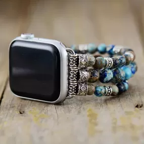 Blue Jasper Stretchy Apple Watch Band