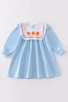 Blue pumpkin embroidery dress