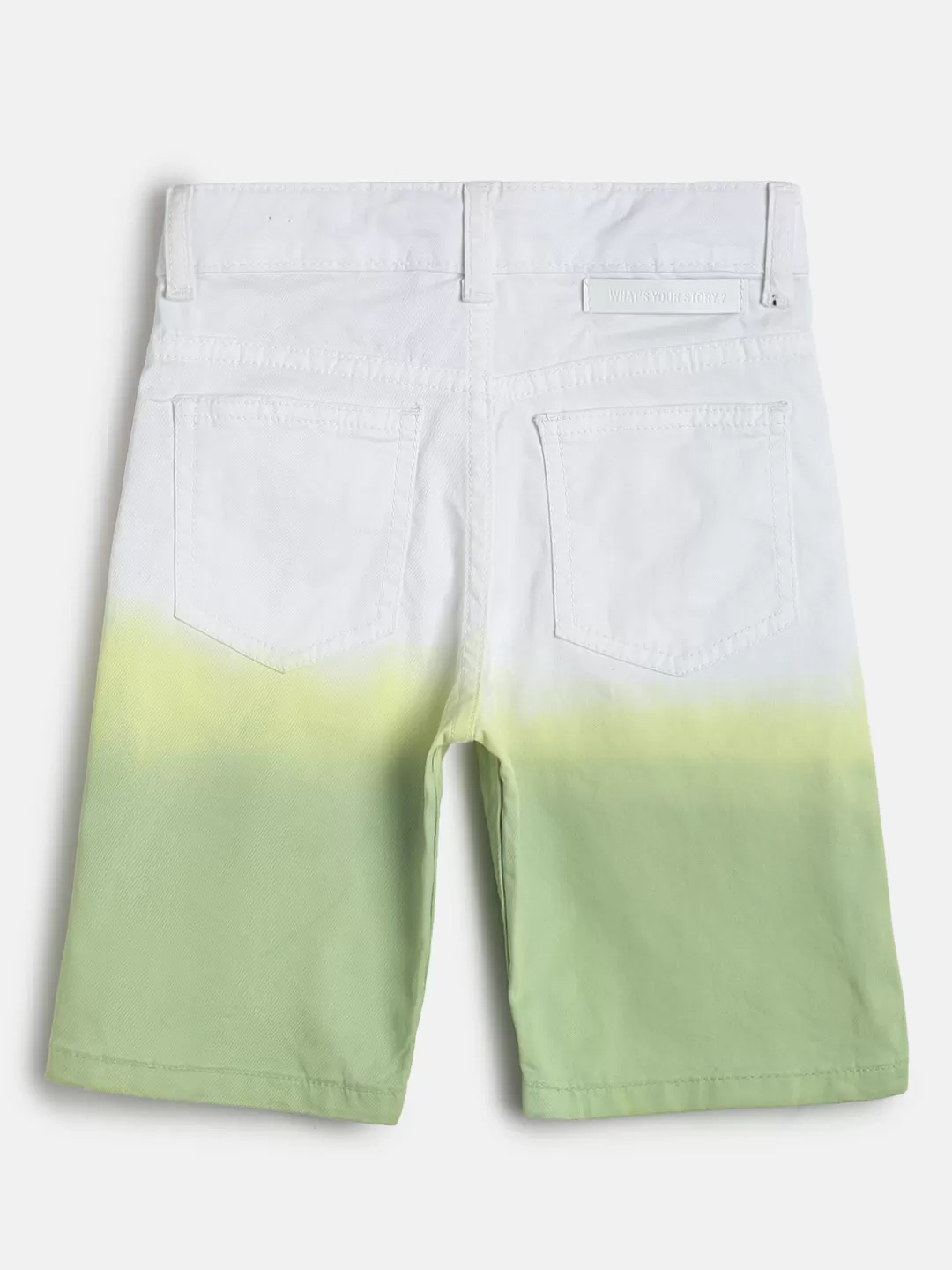 Boys White & Olive Casual Bermuda