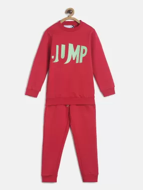 Boys/Girls Red Round Neck Lounge Set