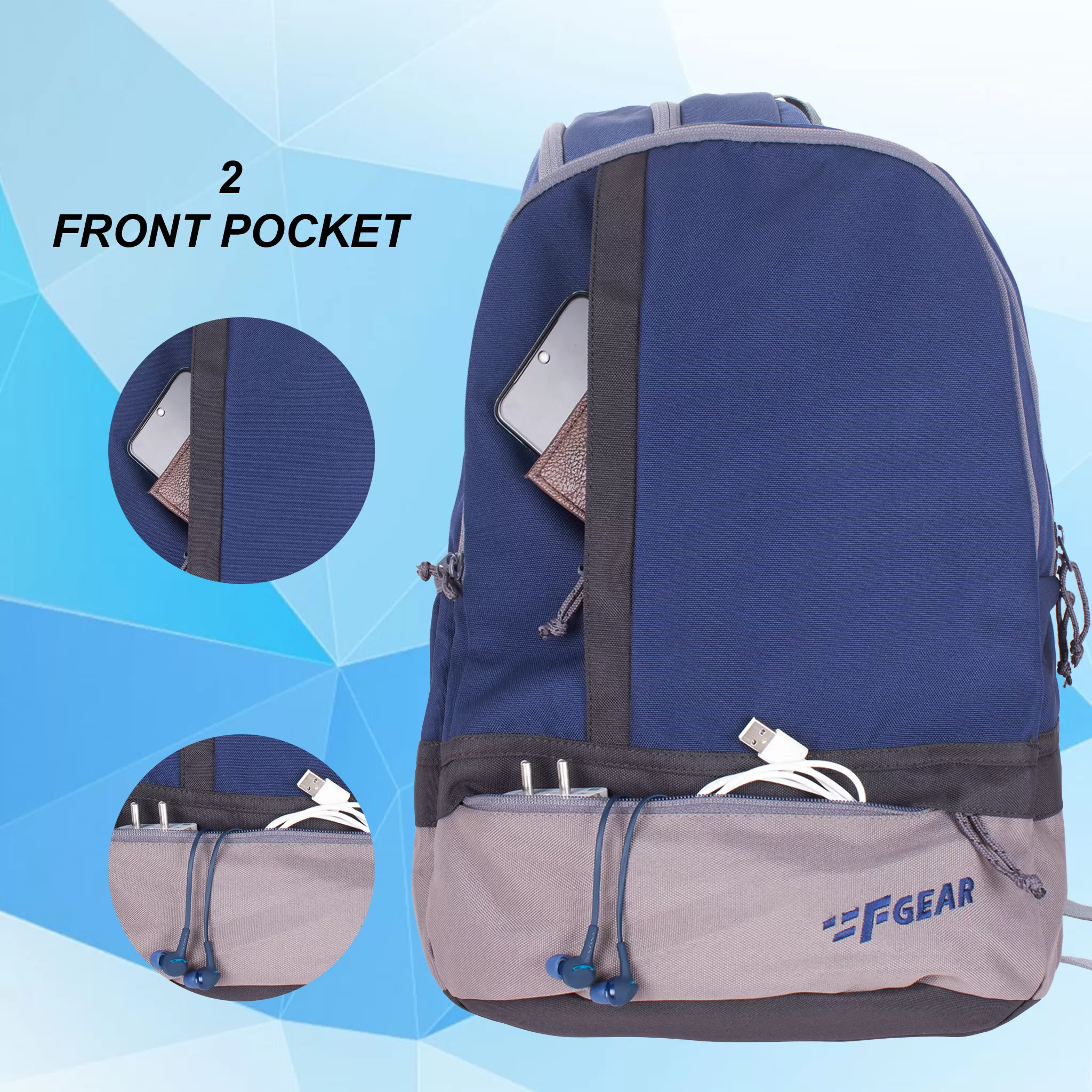 Burner 19L Navy Blue Grey Backpack