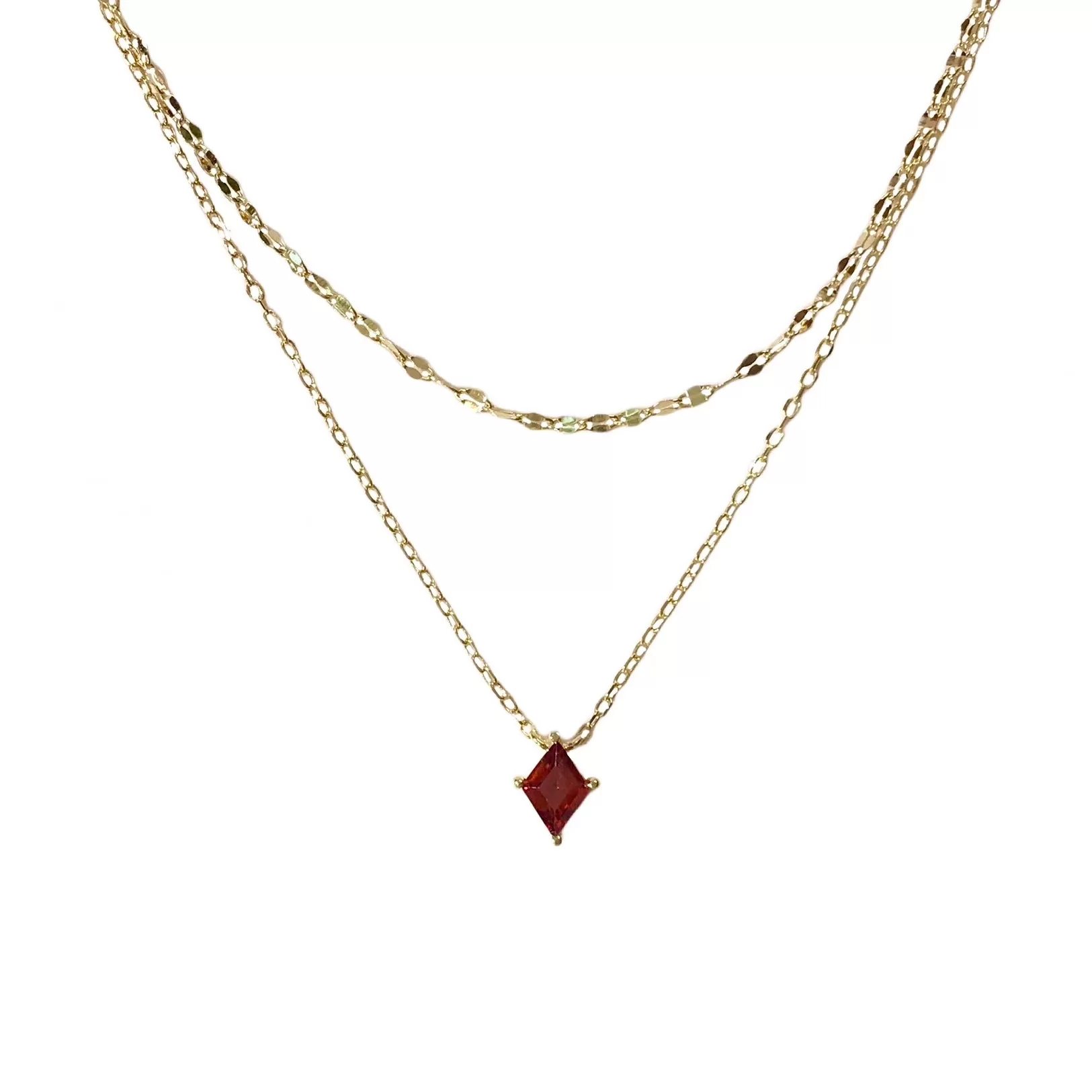 Carrie Diamond Layered Birthstone Necklace