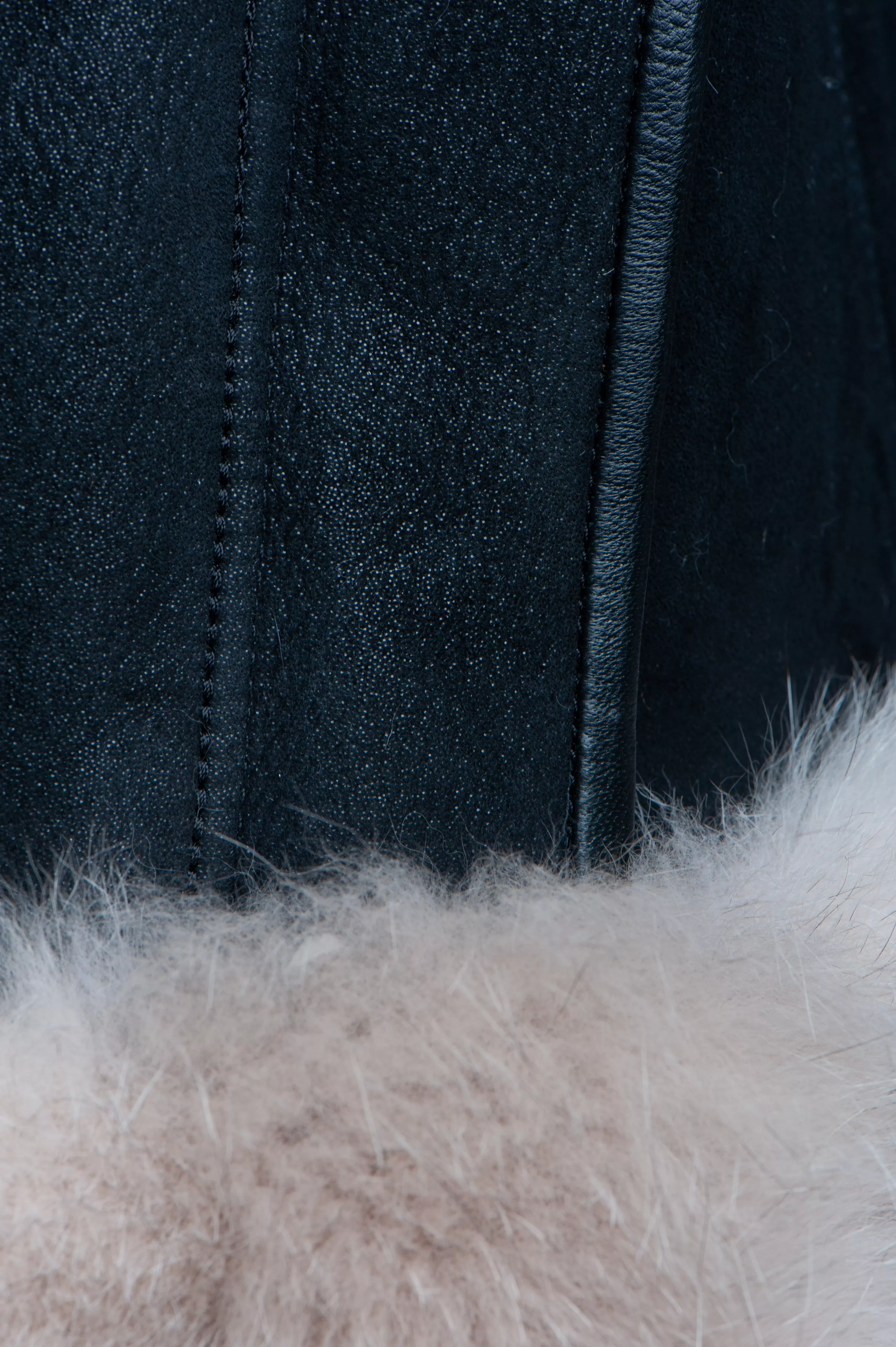 Cecily’s Black Shearling Sheepskin With Fox Fur Trim