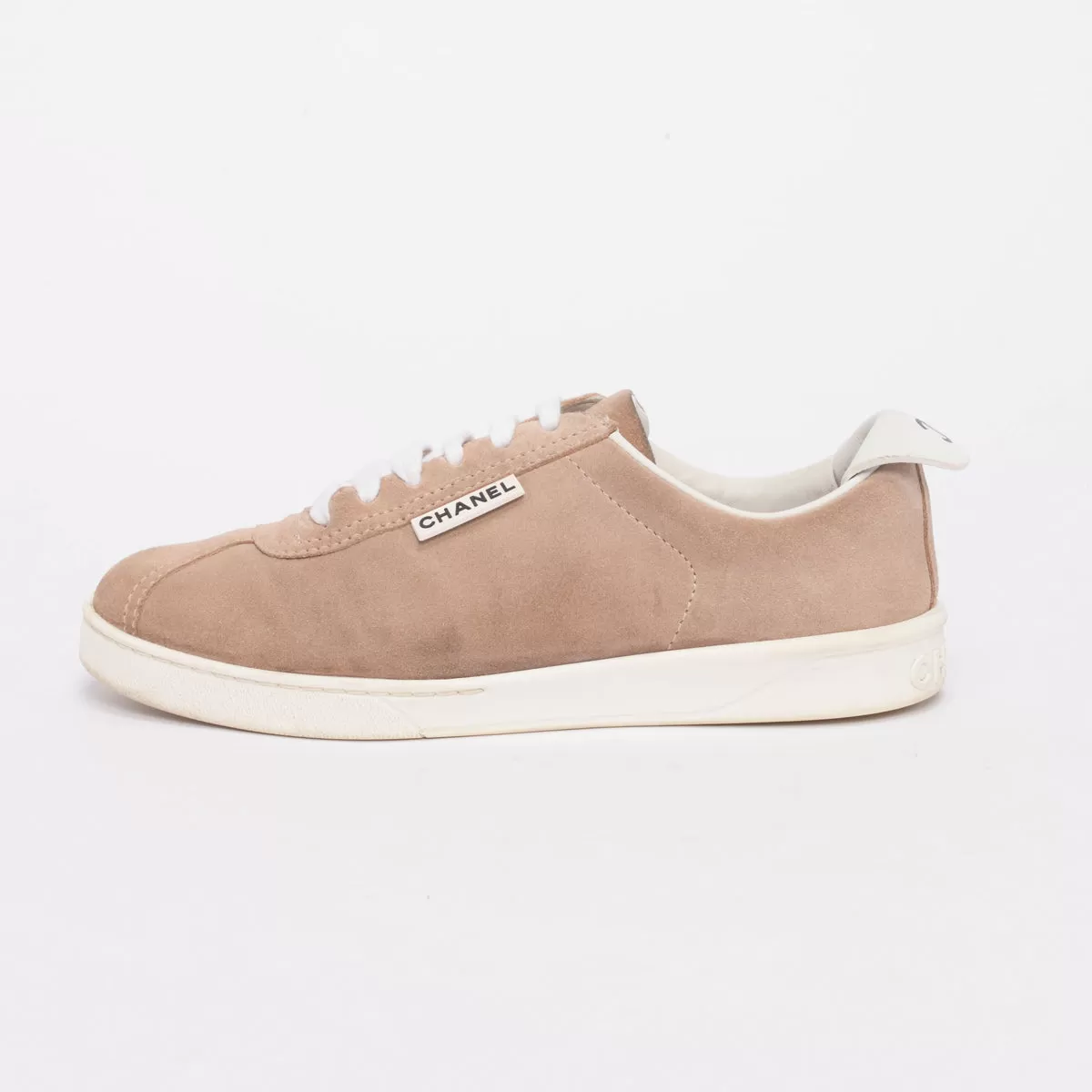 Chanel Beige Suede Weekender Sneakers 37.5