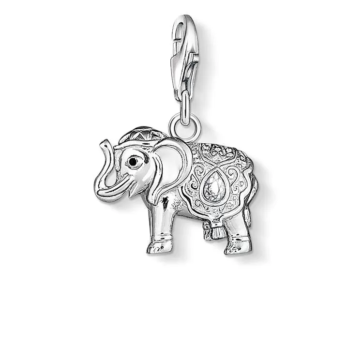 CHARM CLUB STERLING SILVER ELEPHANT CZ CHARM