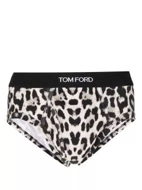 Cheetah-Print Logo-Waistband Briefs